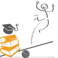 Bildung und Karriere Bildung, Weiterbildung, Karriere, Qualifizierung, qualifizieren, Abschluss, Studium, Lernen, Kompetenzen, Job, Bewerbung, Sprungbrett, Karriereleiter, Ausbildung, Karrieresprung, Chance, Lernziele, Universität, Promotion, Aufstieg Beruf, Schulung, Schule, Student, Motivation, Nachhilfe, Beratung, Lebenslauf, Training, Coaching, Leistung, Wissen, erfolgreich, Ziele, Trueffelpix, Strichmännchen